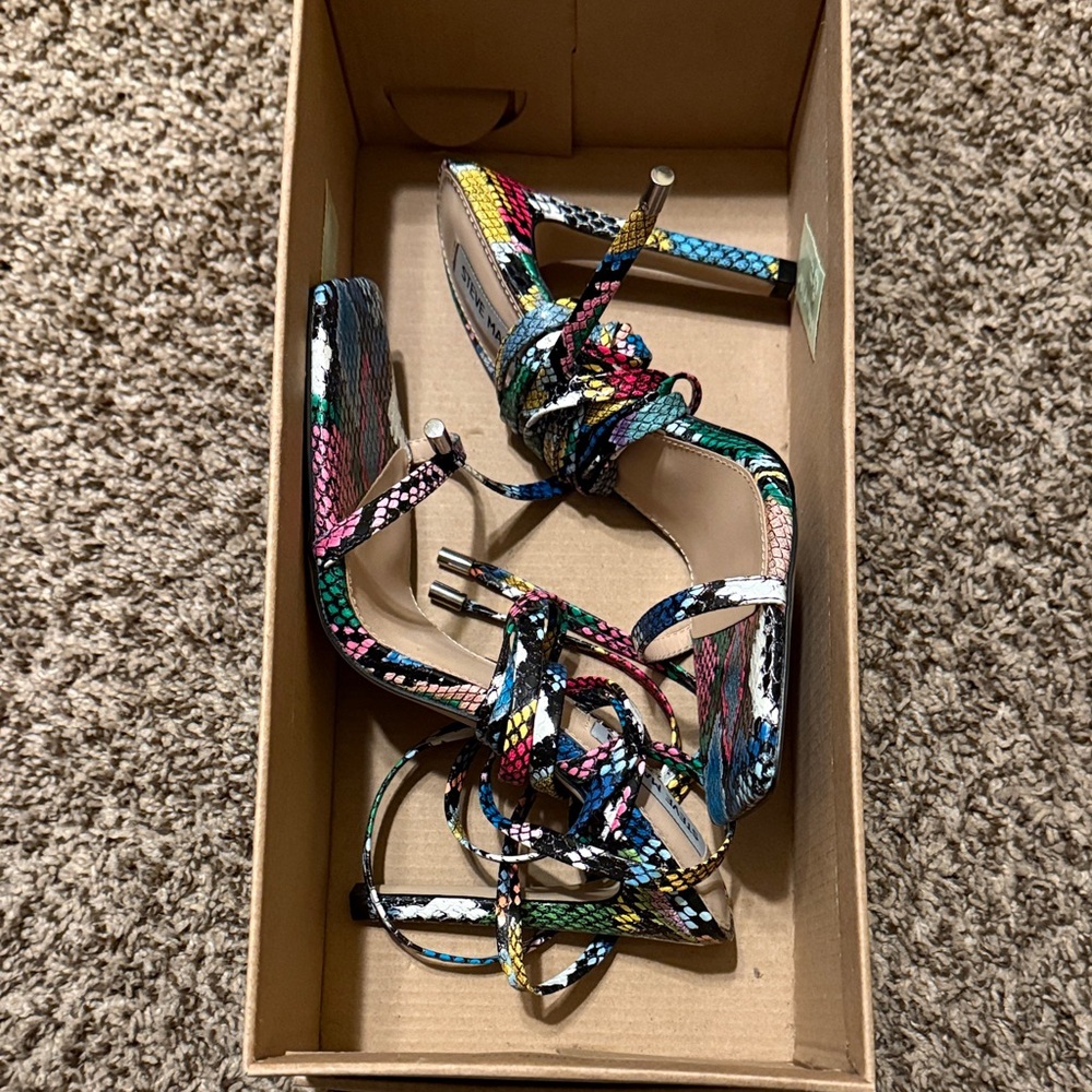 Steve Madden Multicolor Strappy Heels - Picture 3 of 4
